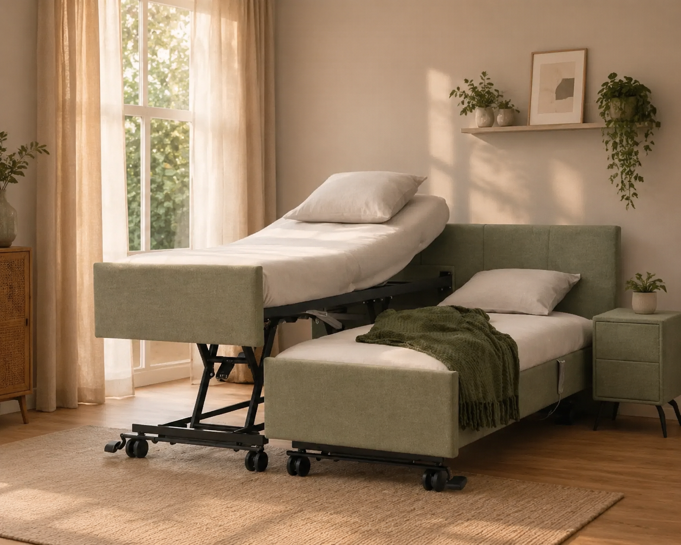 Deelbaar verzorgingsbed voor comfortabel gebruik thuis